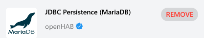 Connector JDBC Persistence (MariaDB) in openHAB installiert
